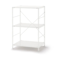 【MUJI 無印良品】SUS鋼製層架組/亮面淺灰/小(大型家具配送)