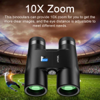 Portable Auto-Focus Binoculars 10X 42mm Objective Lens Binoculars Eye Distance Adjustable Telescopes Suitable for Ball Game