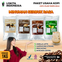 LOKITA Bubuk Minuman Rasa -  Paket Usaha Bubuk  Kopi Lengkap 1KG - Rasa Avocado Coffee, Cappuccino S