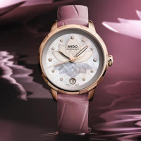 【MIDO 美度】花雨系列 夜幕荷花 真鑽機械腕錶 母親節 禮物 推薦(M0432073610600)