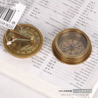 純銅黃銅 加勒比海盜指南針美式復古擺件便攜迷你羅盤1入
