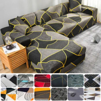 Elastic L-Shape Sofa Covers for Living Room Funda Sofa Couch Cover Chair Protector S/M/L/XL Geometric Sofa Slipcovers Buy 2PCS