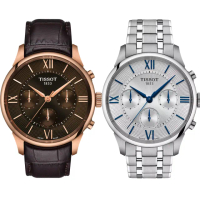 【TISSOT 天梭】官方授權 Chemin Des Tourelles 杜魯爾系列 三眼計時機械錶 禮物 送禮 推薦(任選一款)