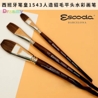 Escoda Versatil Flat Wash Painting Brush Series 1543 Sh Synthetic Kolinsky Sable, Good Elasticity of The Brush Edge and Touch