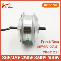Bafang 36V 48V 500W Hub Motor Front Rear Drive Geared Disc Brake Freewheel Screw Silver 700C 26" 20" 27.5" 29"