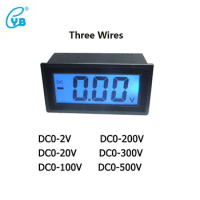 YB5135D DC Voltmeter LCD Three-wire Digital Voltmeter Digital Voltmeter DC Voltage Meter Blue Backlit Half-sealed Meter Volt