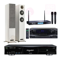 【音圓】S-2001 N2-350+DW-1+TR-5600+JAMO S807(伴唱機 大容量4TB硬碟+擴大機+無線麥克風+喇叭)
