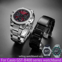 Solid fine steel watchband for Casio Watch strap G-Shock steel heart GST-B400 series men's wristband bracelet Butterfly button