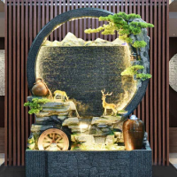 Water curtain wall, flowing water screen, landscape,circulating water,rockery fountain, feng shui wheel, landing large ornaments