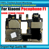 HHX 256GB For Xiaomi Pocophone Poco F1 Motherboard Mainboard Original Global version Work Well Unlocked Main Circuits 6+128GB