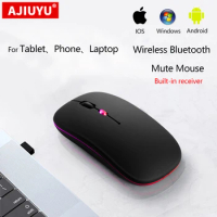 Wireless Bluetooth Mouse For MacBook Air 13.3 MacBook Pro 14" 16" iMac iPad Pro 12.9 11 M1 Laptop Rechargeable Silent Mouse Mice