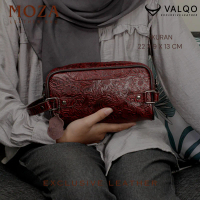 VALQO MOZA Batik Handbag Kulit Sapi Pouch Kulit Clutch Kulit Tas Tangan Kulit Wanita Pria
