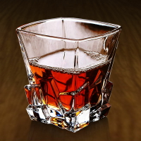 創意無鉛玻璃威士忌杯方杯冰山水杯牛奶杯洋酒啤酒杯果汁飲料杯
