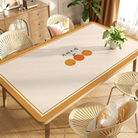 全城熱賣 - 矽膠桌布免洗防水防油桌墊輕奢高級感餐桌墊茶几桌面皮革保護墊好柿成雙90*90cm