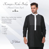 Zayidan Baju Koko Gamis Muslim Pria - Bahy Biru Navy