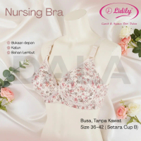 BH Bra Menyusui Lidily DD730 Bukaan Depan Tanpa Kawat Busa Katun Lembut 36-42 Cup B