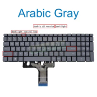 US AR Arabic Backlit Keyboard for HP Pavilion X360 15-ER er0537ng er0026nf 15S-ER 15-EG 17-CN 17-CP Gray N32715-B31 NSK-X4QBQ
