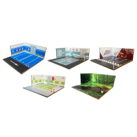 Mô hình diorama 1/64 – bãi đỗ xe, gara ngầm; mô hình bố cục; mô hình nhà/gara mini bằng kim loại dập