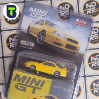 Diecast MiniGT Nissan Skyline R34 Yellow Blister
