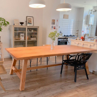 全實木餐桌椅組合家用小戶型原木長桌北歐大飯桌現代簡約吃飯桌子