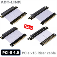 2024 New ADT-Link PCIe 4.0 x16 Riser Cable RTX3090 RX6900XT Graphics Card Shielded Vertical Mount ATX Gaming PCI-E Gen4 Extender