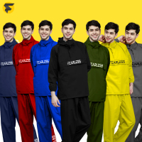Jas Hujan Fearless Anti Bocor saku kantung Kangguru Setelan Pria Wanita dewasa raincoat anti air Man