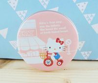 【震撼精品百貨】Hello Kitty 凱蒂貓 KITTY圓形鐵盒-粉腳踏車圖案 震撼日式精品百貨
