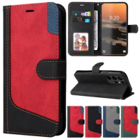 Wallet Three Color Splicing Leather Case For Samsung Galaxy S24 Ultra S23 Plus S22 S21 S20 FE A05s A14 A15 A34 A35 A53 A54 A55