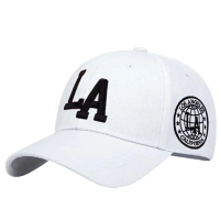 Hamlin Topi Baseball Cap Bordir LA Los Angeles California Style ORIGINAL - White
