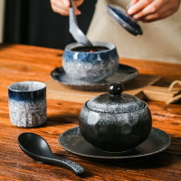 隔水燉盅日式陶瓷壹人份小湯盅帶蓋燉罐家用燕窩水蒸蛋茶碗蒸專用