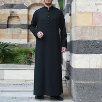 YJFLong Sleeve Aman Abaya 2022 Jubba Thobe untuk lelaki Kaftan Pakistan Muslim arab Saudi djelaba Islam pakaian doa jubah (M-3XL)JGF