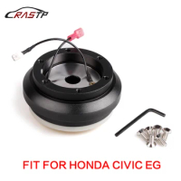 RASTP-High Quality Black Racing Aluminum Steering Wheel Hub Adapter with 6 Hole Boss Kit For Honda Civic EG RS-QR010-EG