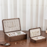 首飾盒耳環耳釘項鏈飾盒複古木盒珠寶收納盒大容量分