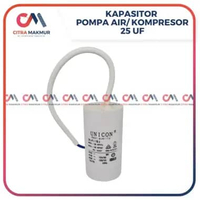 Kapasitor 25 uf Unicon Pompa Air Mesin Cuci Kompresor Angin Lakoni Capasitor Sanyo mikro Single Kabe