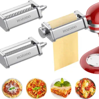 Attachment for KitchenAid Mixer, Includes Pasta Sheet Roller, Spaghetti Fettuccine Cutter, 3Pcs for Pasta Attachment by HO
