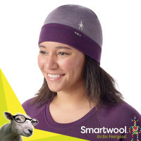 【SmartWool】NTS 250 控溫美麗諾羊毛 反摺羊毛帽.護耳保暖帽_SW956-N81 灰紫