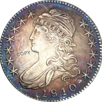 1810 United States 50 Cents ½ Dollar Liberty Eagle Capped Bust Half Dollar Cupronickel Plated Silver White Copy Coin
