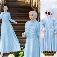 Goldie Shop Gamis Kondangan Lily SIZE M-XXL / Maxi Long Dress Wanita / Gamis Couple Ibu dan Anak / G