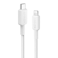 สายชาร์จเร็ว 60W Anker 322 PowerLine USB C to Lightning สายถัก - A81B5 (90 ซม, สีขาว)