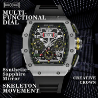 BEXEI 9032 Automatic mechanical movement Fashion Luxury watch for men skeleton synthetic sapphire wa