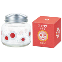 【ADERIA】日本製儲物罐 紅花 375ml 1入 昭和系列(儲物罐 玻璃罐 糖果罐)