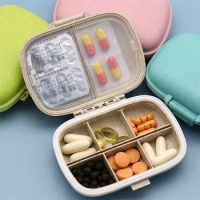 8 Compartments Travel Pill Organizer, Moisture-Proof Pill Case, Purse Daily Pill Box Portable Medicine Vitamin Holder Containers