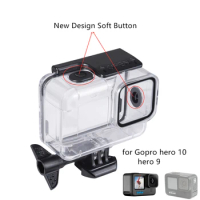 New Design Soft Button Waterproof Housing Case for GoPro Hero 9 10 Black Camera Diving Protection Shell for Go Pro 9 Accessories