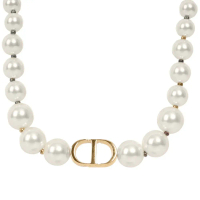 【CHRISTIAN DIOR】30 Montaigne CD 標誌珍珠頸鍊/短項鍊