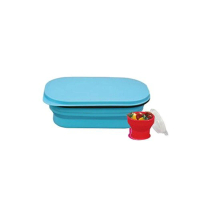 Lexngo 可折疊午餐組 午餐盒 小 580ml*1+醬料罐 80ml*1  藍色  1組