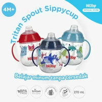 Nuby 360° Tritan Training Straw Sippy Cup 270ml – Gelas Minum Bayi dengan Bola Pemberat | Anti Tumpa