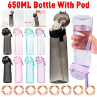 Flavored Water Bottle Air Scent Up Water Cup With Pods 650ML Air Water Up Bottle Frosted Sports Water Bottle Outdoor Camping