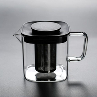 【玻璃濾壺】舊望格家用大小號方形玻璃煮茶壺內膽過濾花茶煮茶泡茶壺茶杯套裝 【麥田印象】