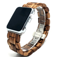 Band for Apple Watch Series 4 5 Band 40mm 44mm Natural Handmade Wooden Replacement Strap for iWatch 1 2 3 38mm 42mm Bracelet