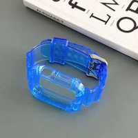 冰川一體透明iwatch錶帶se適用s9蘋果applewatch手錶s8保護殼新款透藍適用 iwatch 45mm（7/8/9代）